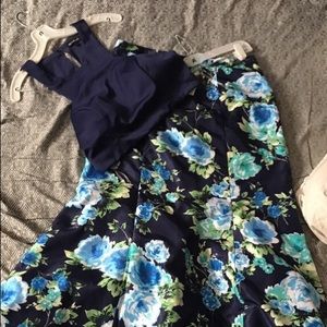 Two piece mermaid prom dress